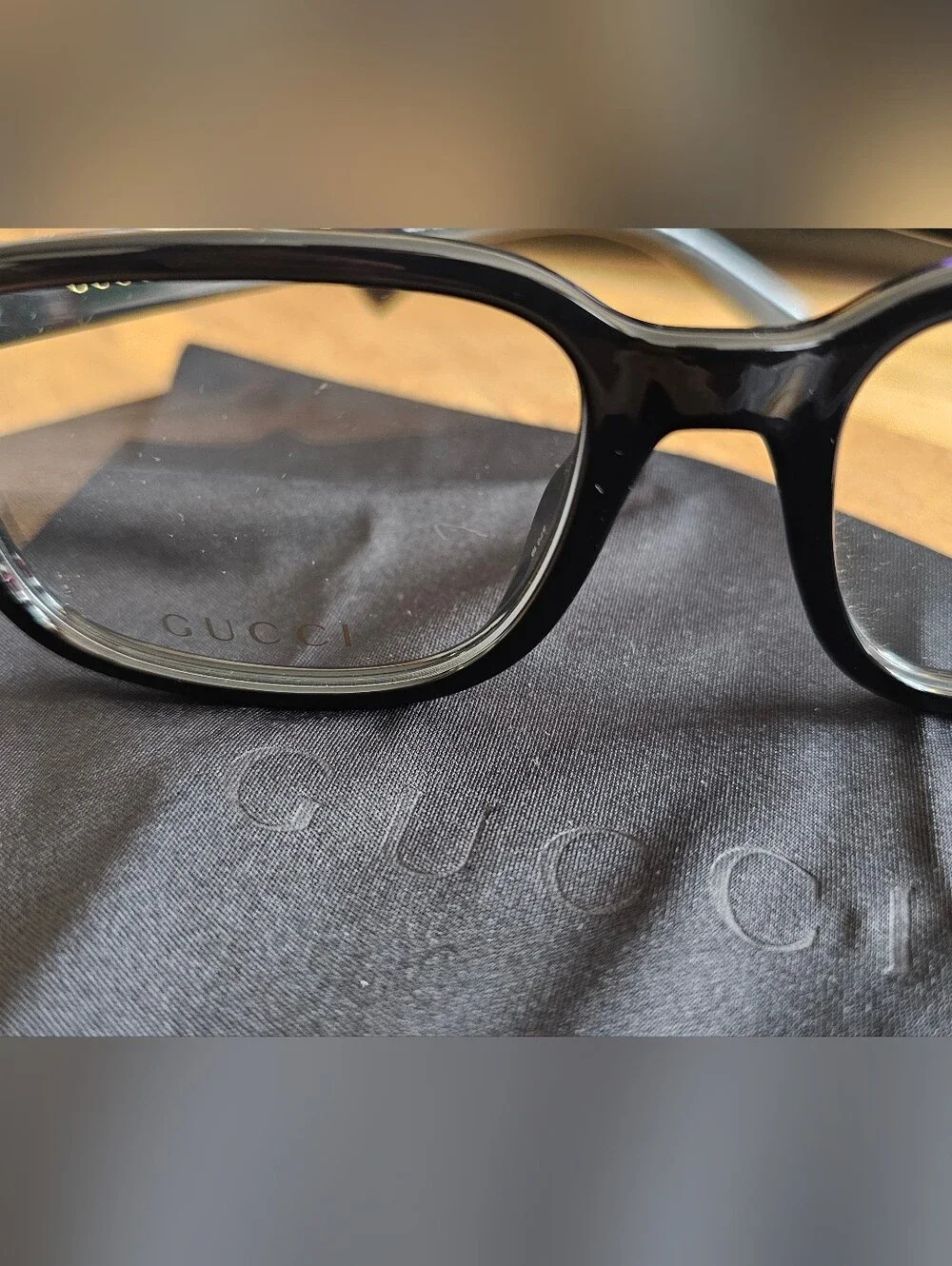 Gucci Men's Black Rectangular Optical Glasses
